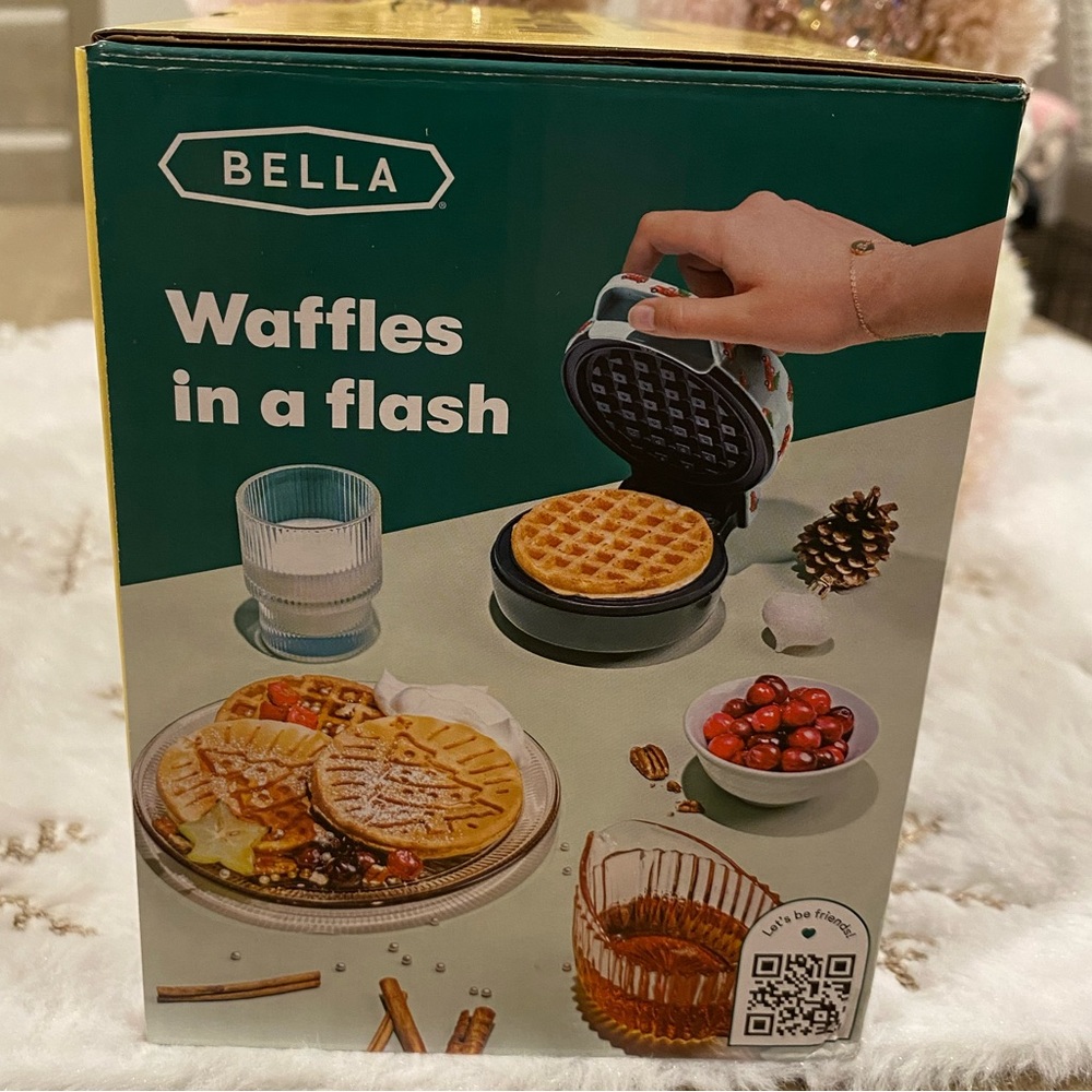 BELLA-Printed Mini Waffle Maker White Christmas Tree 🎄 - Picture 6 of 8